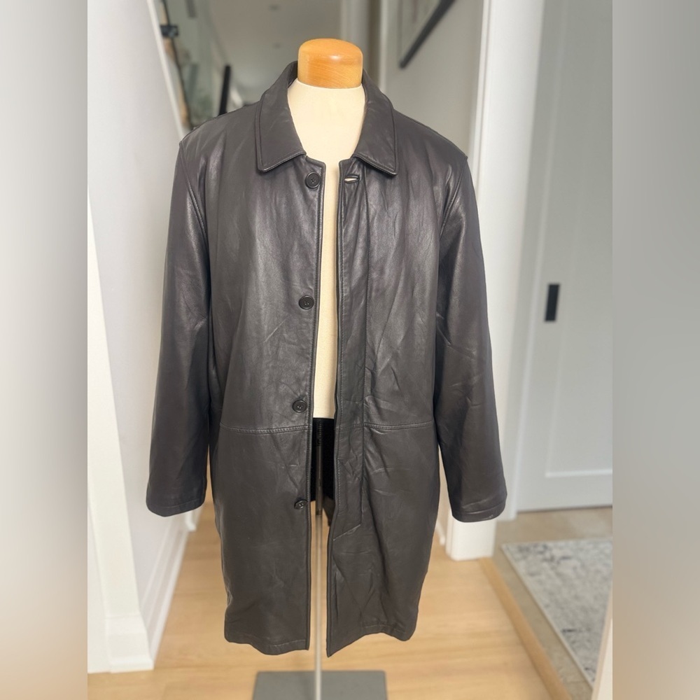 111 State Black Leather Insulated Men’s Coat Jacket L - Picture 2 of 14